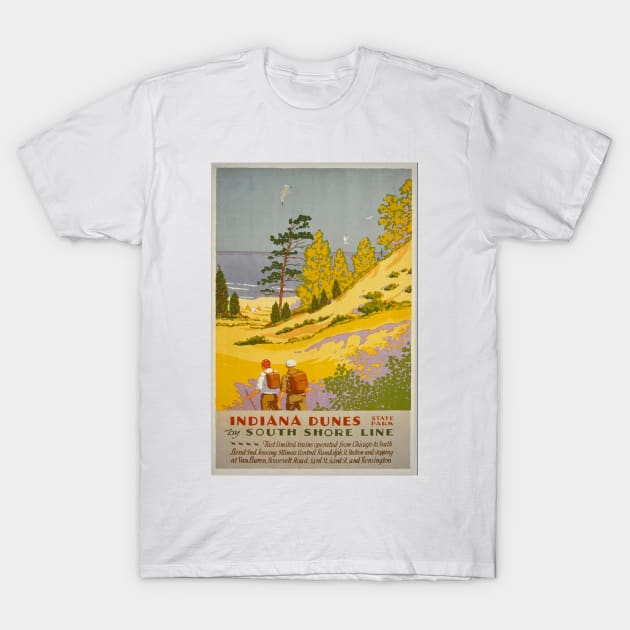 Vintage Travel - Indiana Dunes State Park T-Shirt by Culturio